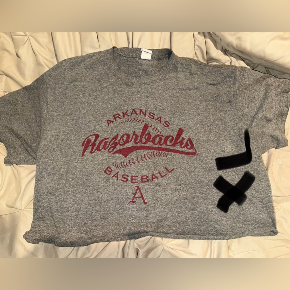 Gray Arkansas Razorbacks Baseball T-Shirt